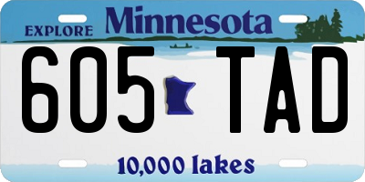 MN license plate 605TAD