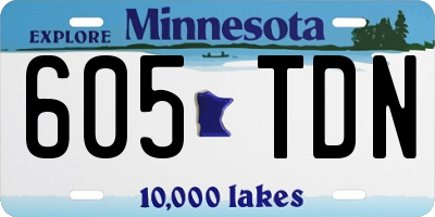 MN license plate 605TDN