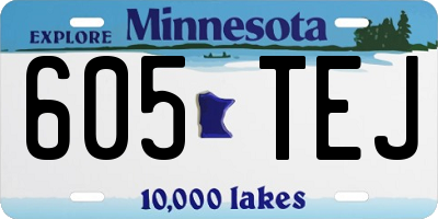 MN license plate 605TEJ