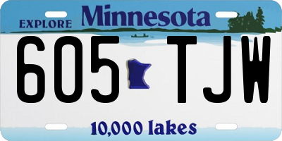 MN license plate 605TJW