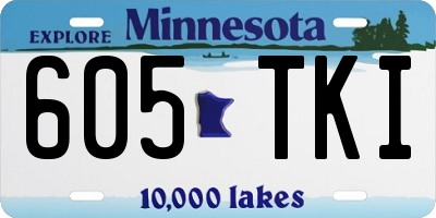 MN license plate 605TKI
