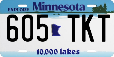MN license plate 605TKT