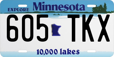 MN license plate 605TKX