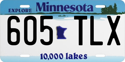 MN license plate 605TLX