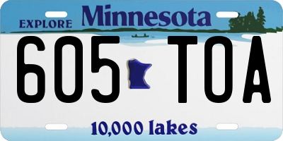 MN license plate 605TOA