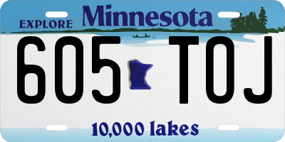 MN license plate 605TOJ