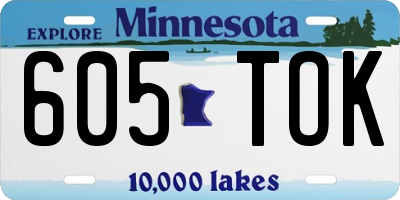 MN license plate 605TOK