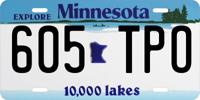 MN license plate 605TPO