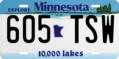 MN license plate 605TSW