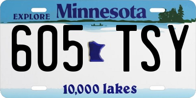 MN license plate 605TSY