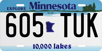 MN license plate 605TUK