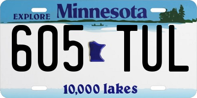 MN license plate 605TUL