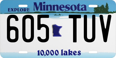 MN license plate 605TUV