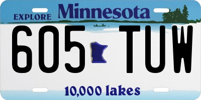 MN license plate 605TUW