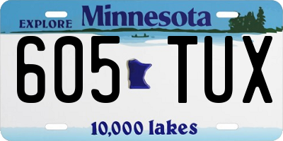 MN license plate 605TUX