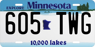 MN license plate 605TWG