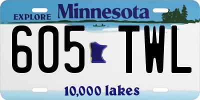 MN license plate 605TWL