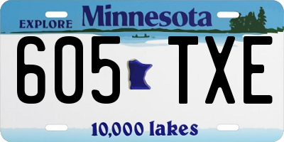 MN license plate 605TXE