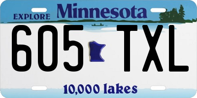 MN license plate 605TXL