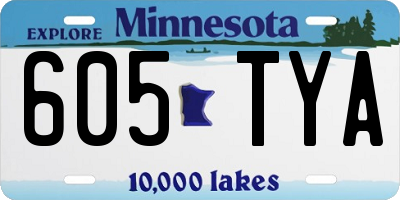 MN license plate 605TYA