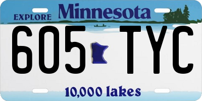 MN license plate 605TYC