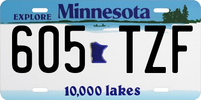 MN license plate 605TZF