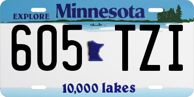 MN license plate 605TZI