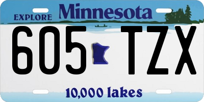MN license plate 605TZX