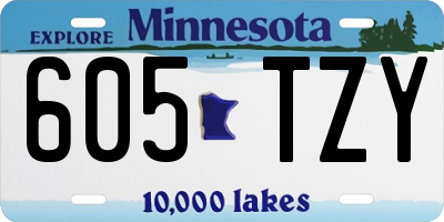 MN license plate 605TZY