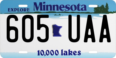 MN license plate 605UAA
