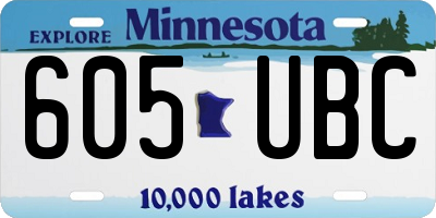 MN license plate 605UBC