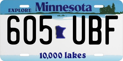 MN license plate 605UBF