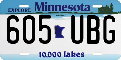 MN license plate 605UBG