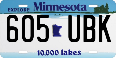 MN license plate 605UBK