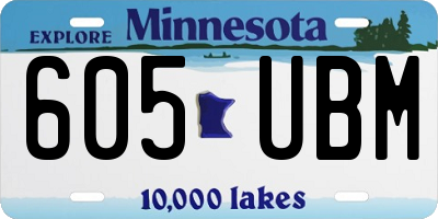 MN license plate 605UBM