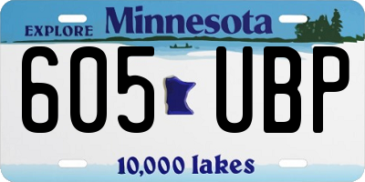 MN license plate 605UBP