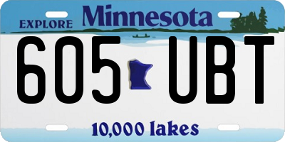 MN license plate 605UBT