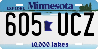 MN license plate 605UCZ