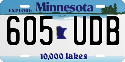 MN license plate 605UDB