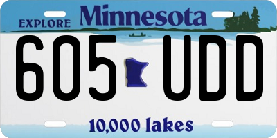 MN license plate 605UDD