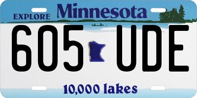 MN license plate 605UDE