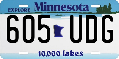 MN license plate 605UDG