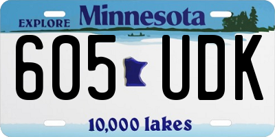 MN license plate 605UDK