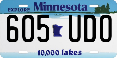 MN license plate 605UDO