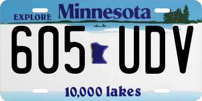 MN license plate 605UDV