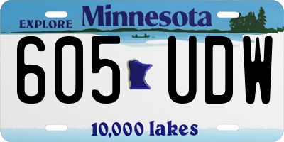 MN license plate 605UDW