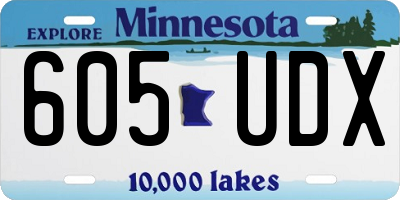 MN license plate 605UDX