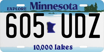 MN license plate 605UDZ