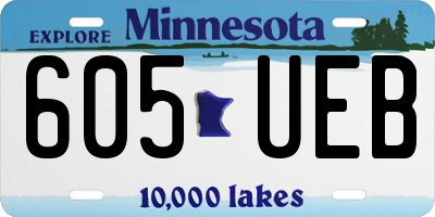 MN license plate 605UEB