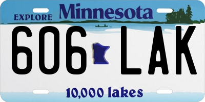 MN license plate 606LAK